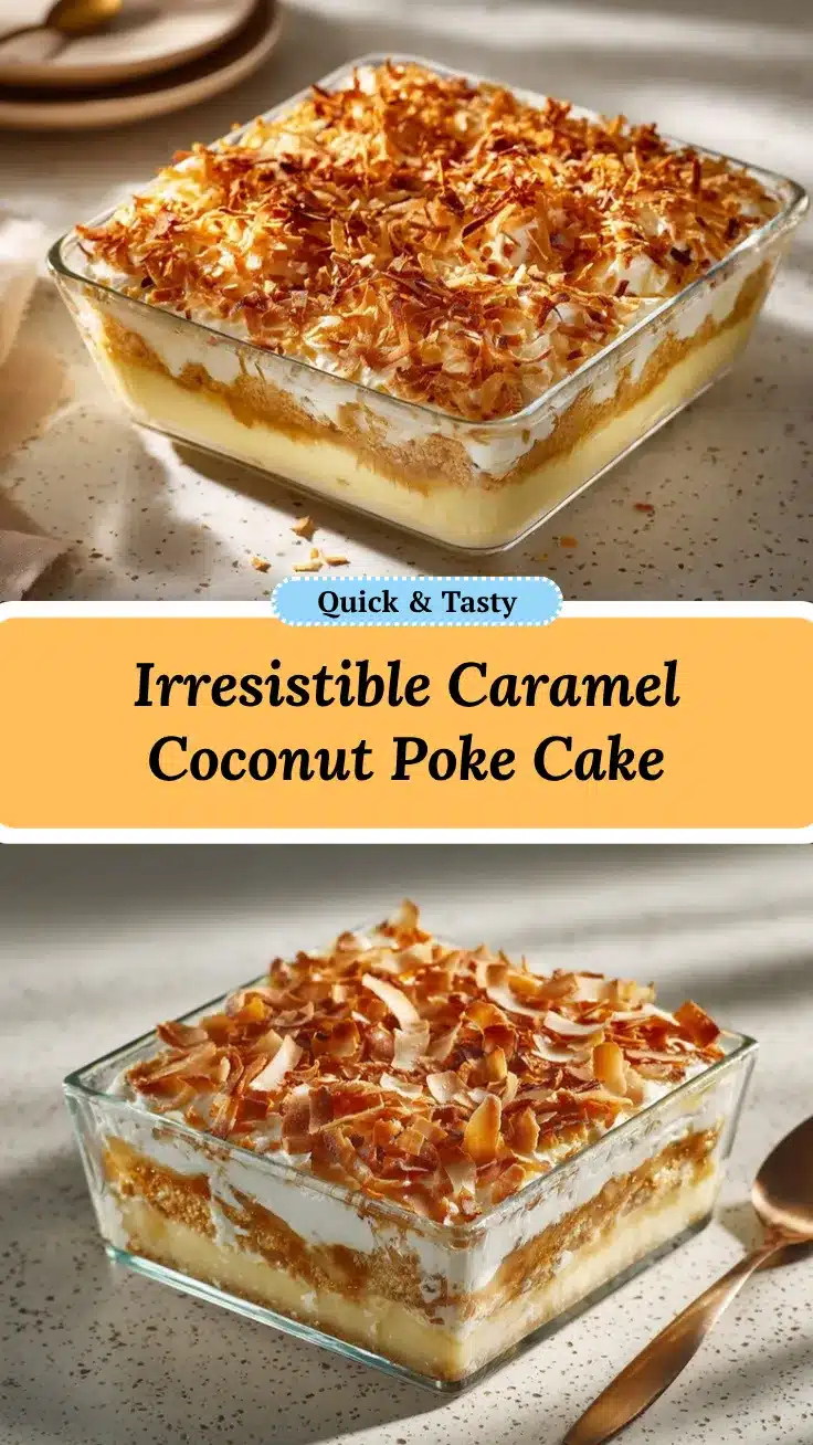 caramel coconut cream poke cake recipe