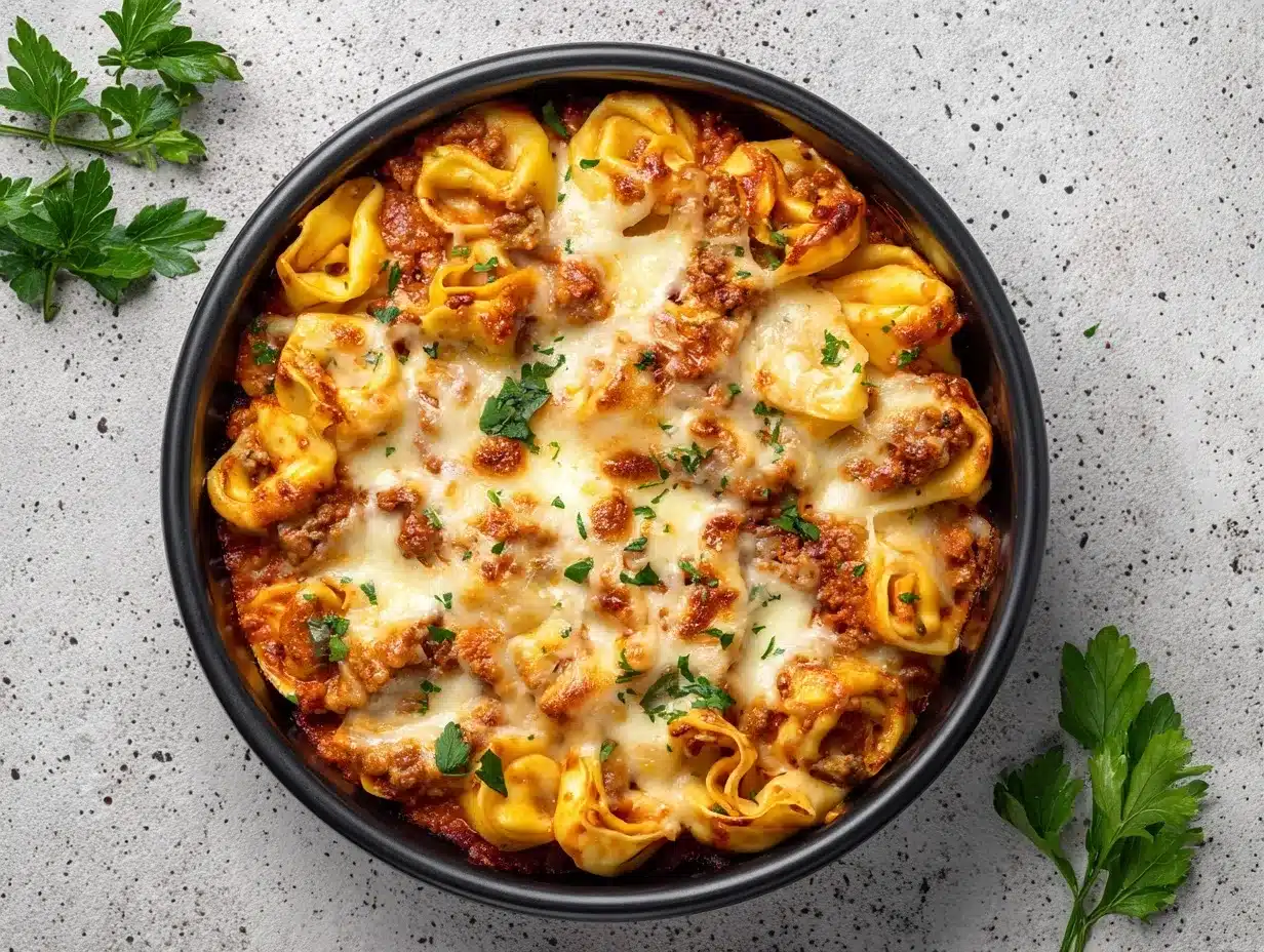 cheesy baked tortellini casserole preparation steps
