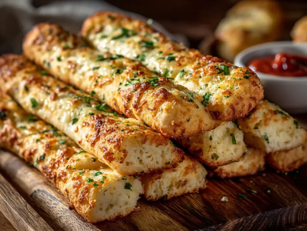 cheesy garlic herb breadsticks - featured image