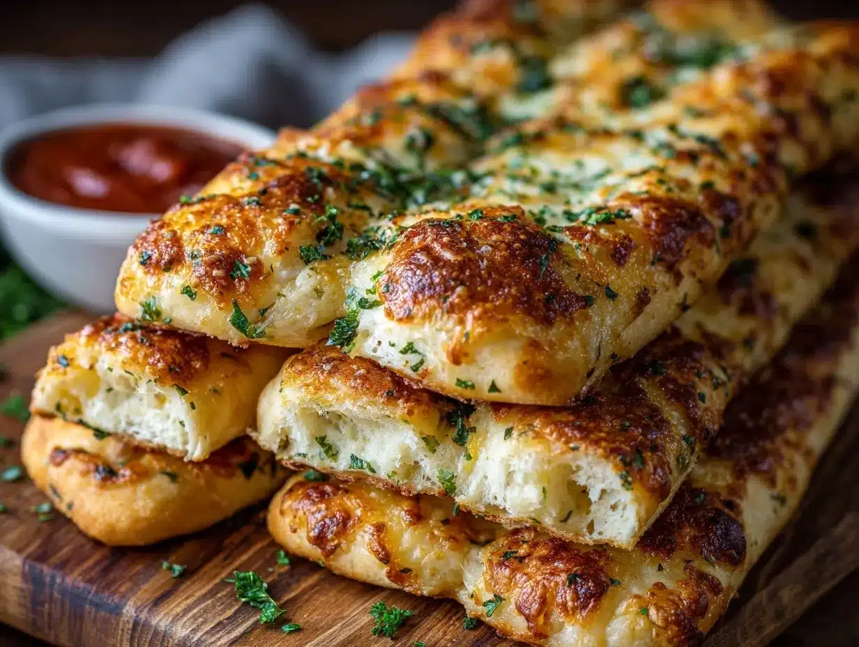 cheesy garlic herb breadsticks preparation steps