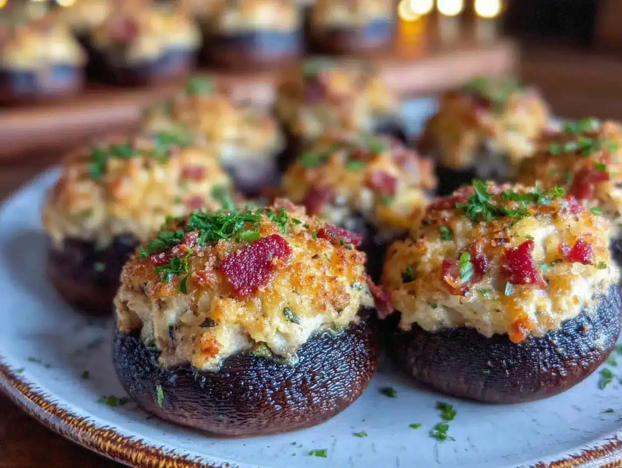 cheesy stuffed mushrooms preparation steps