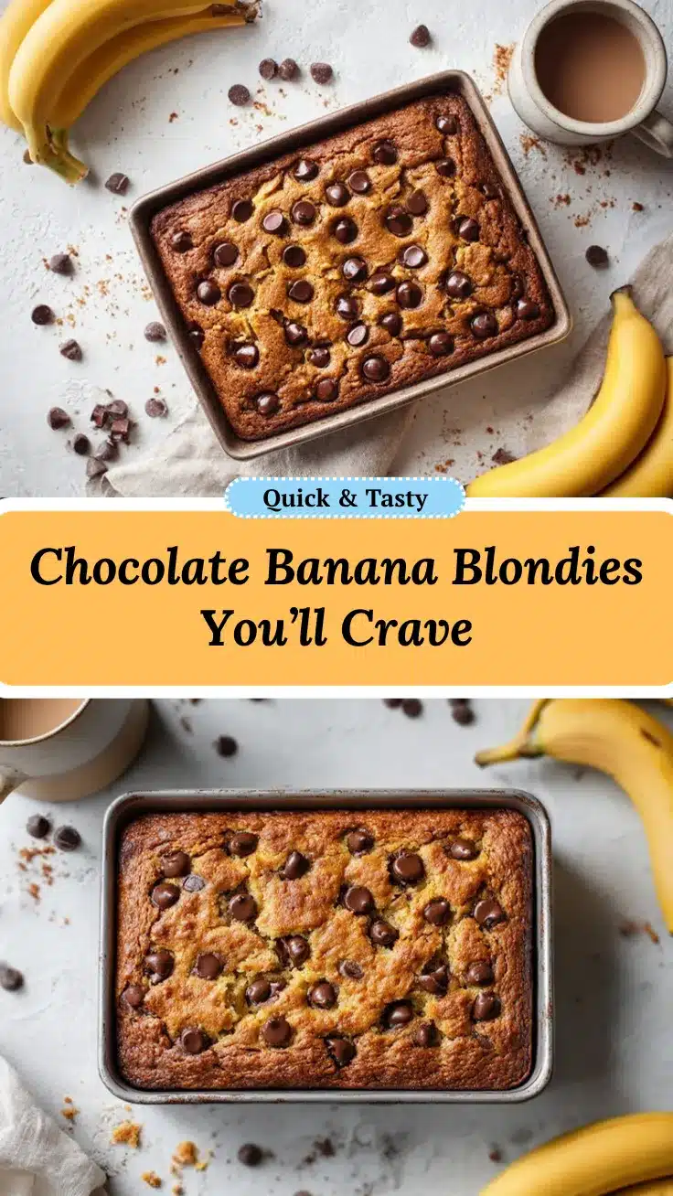 Chunky Chocolate Banana Bread Blondies recipe