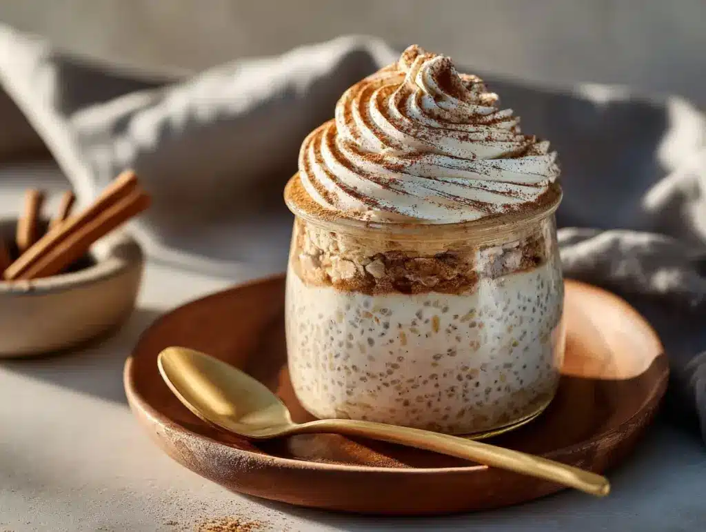 Cinnamon Roll Cheesecake Overnight Oats - featured image