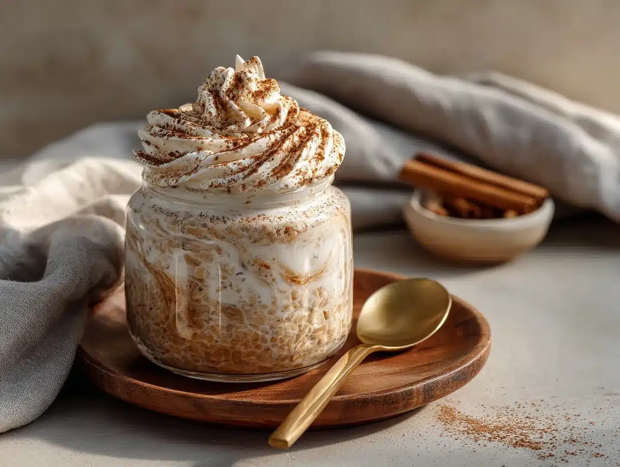 Cinnamon Roll Cheesecake Overnight Oats preparation steps