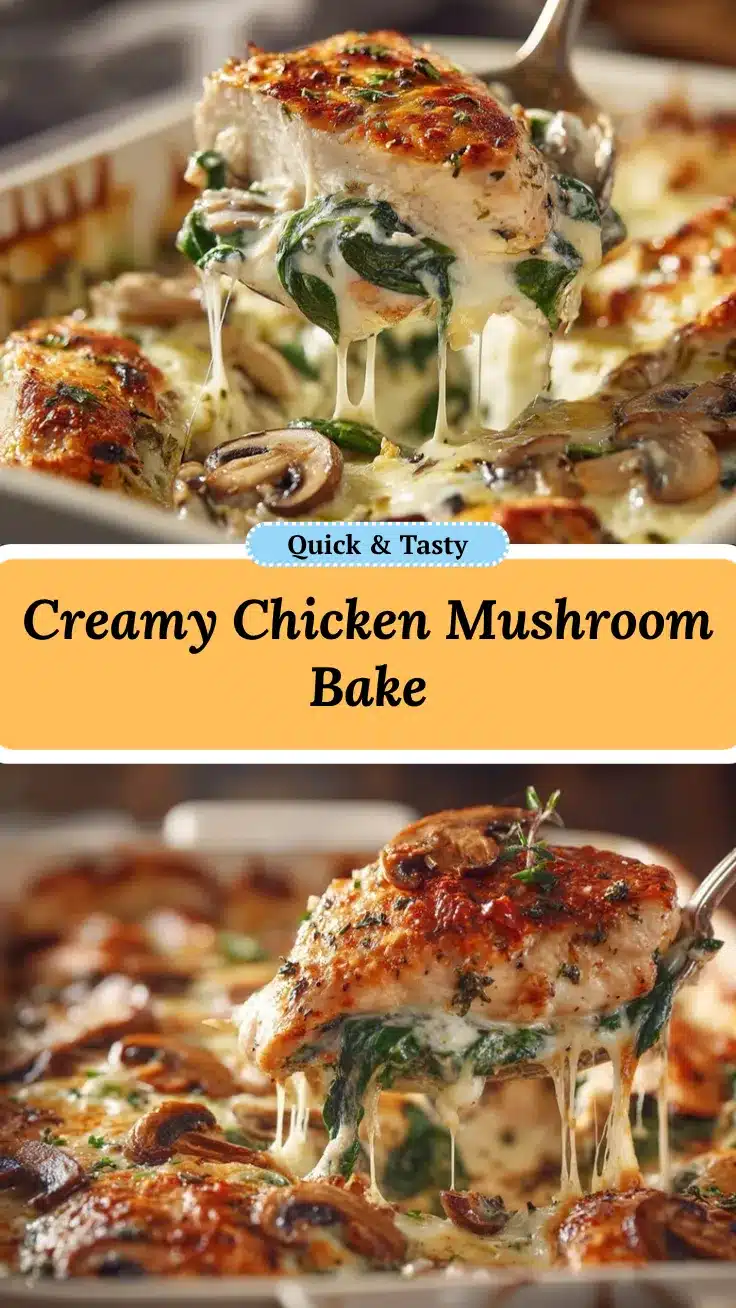 creamy chicken spinach mushroom casserole recipe