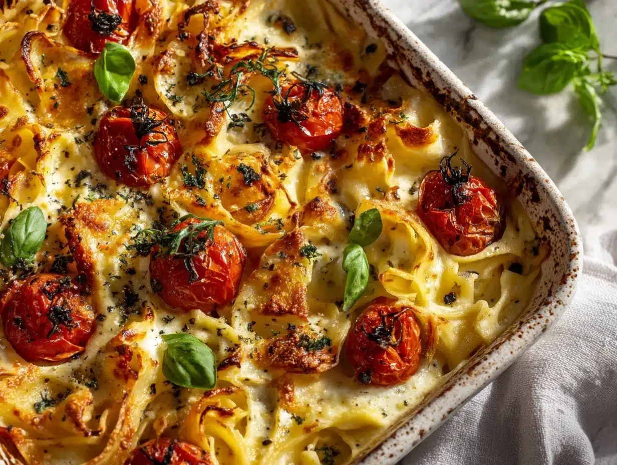 Creamy Tomato Garlic Ricotta Bake preparation steps