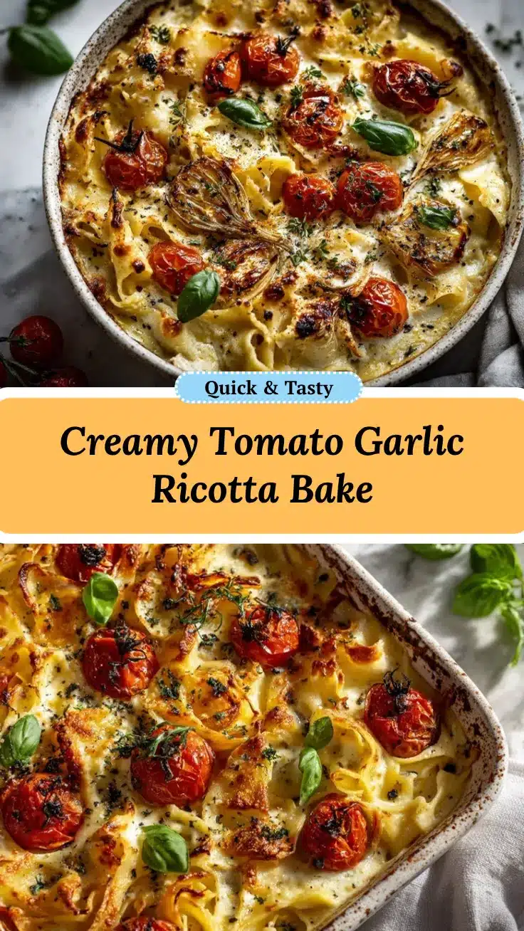 Creamy Tomato Garlic Ricotta Bake recipe