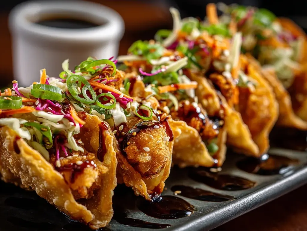 crispy chicken wonton tacos - featured image