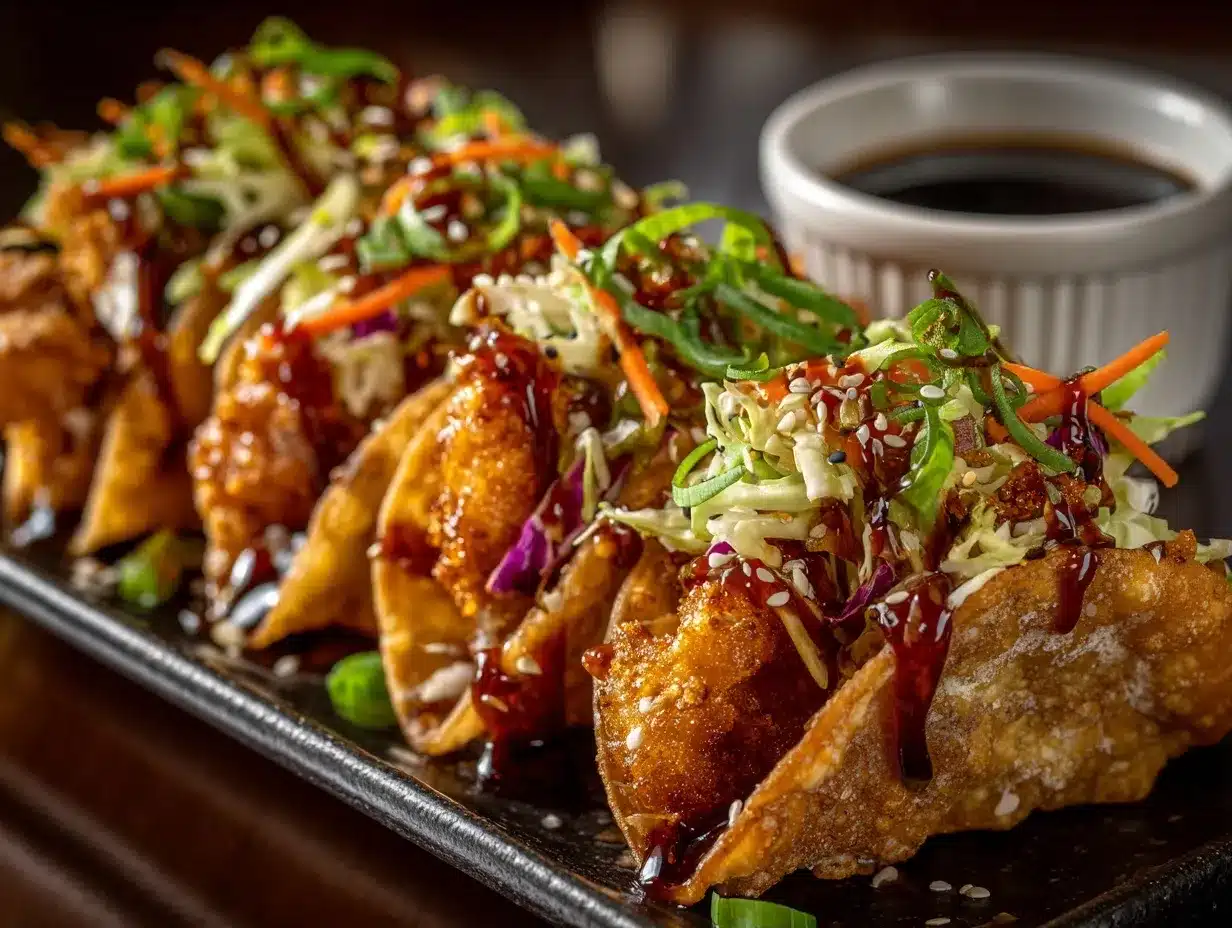 crispy chicken wonton tacos preparation steps