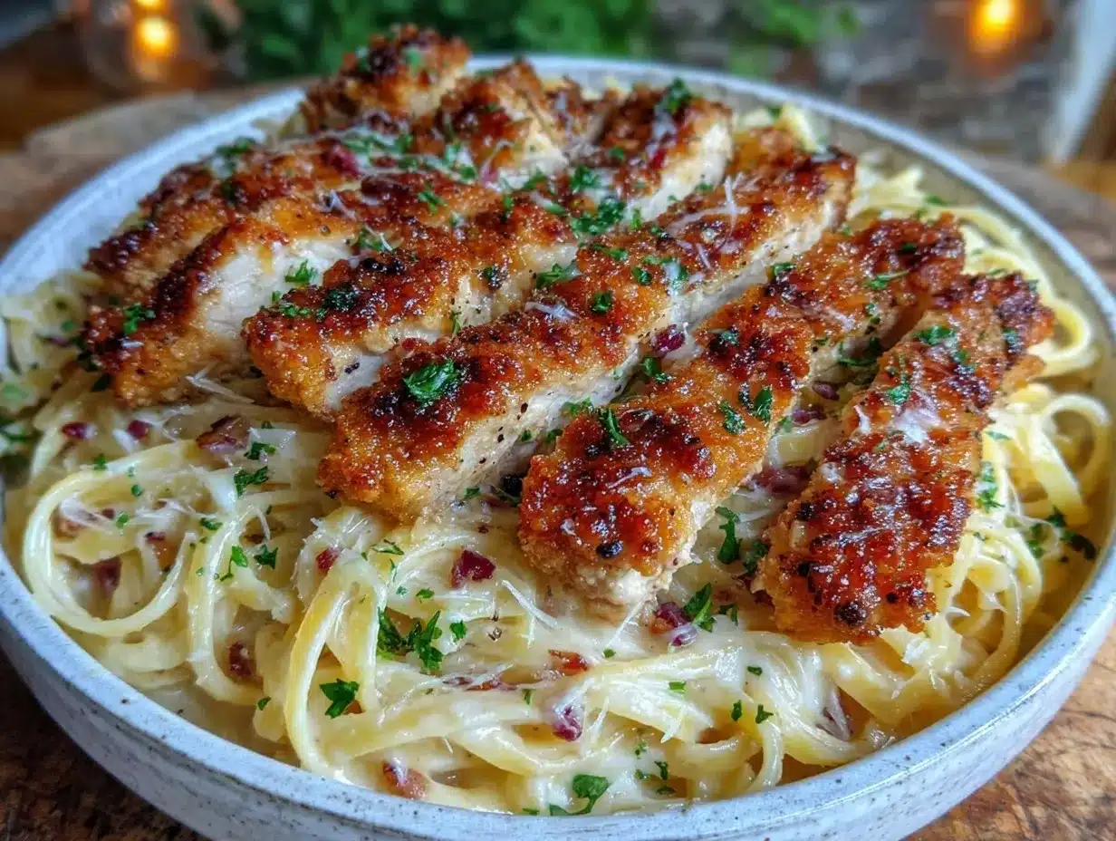 garlic parmesan chicken pasta preparation steps