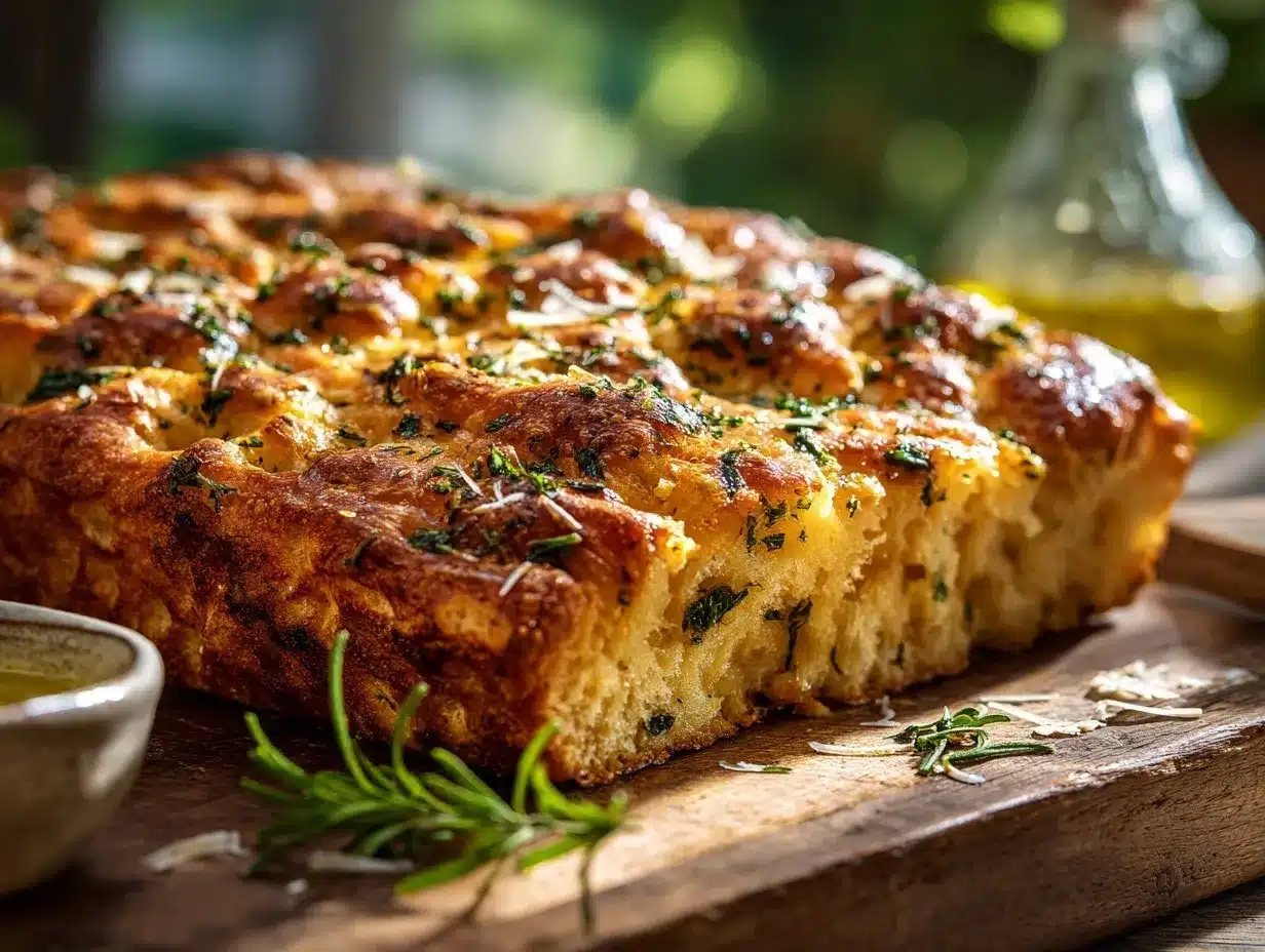 Garlic Parmesan Focaccia preparation steps