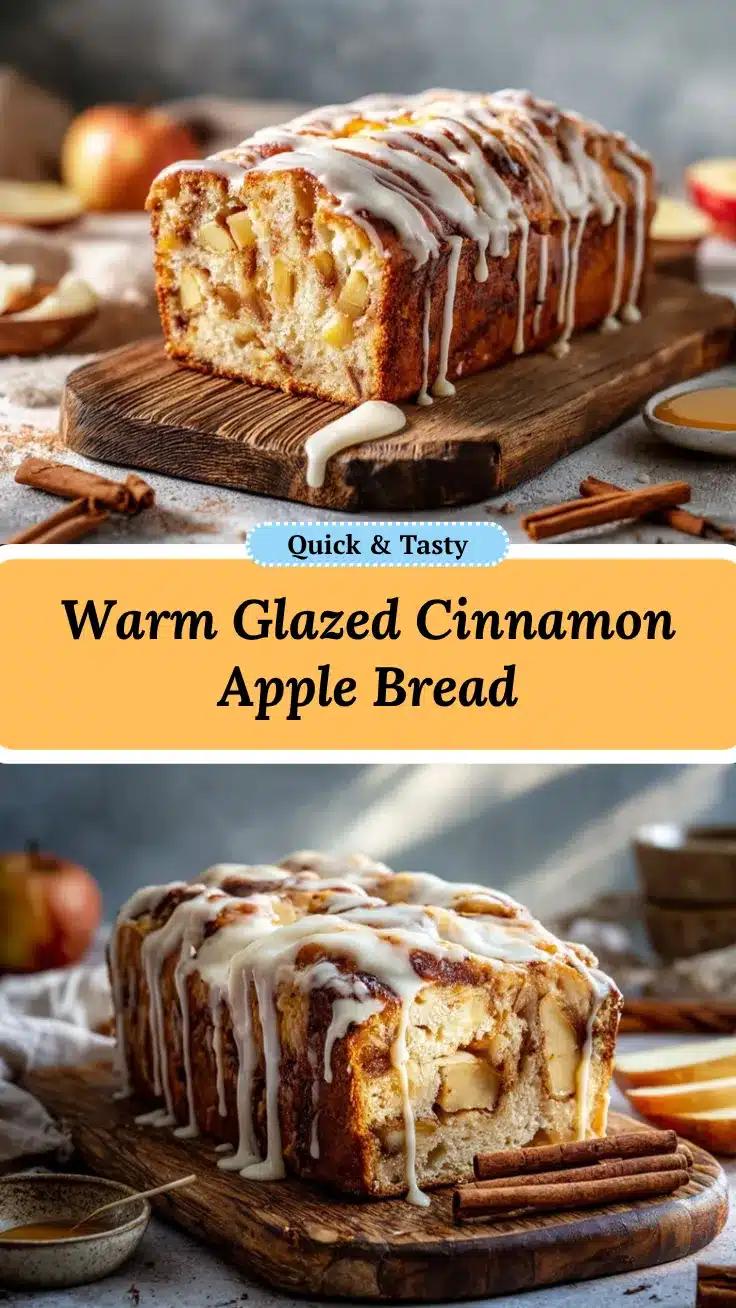 glazed cinnamon apple fritter bread recipe