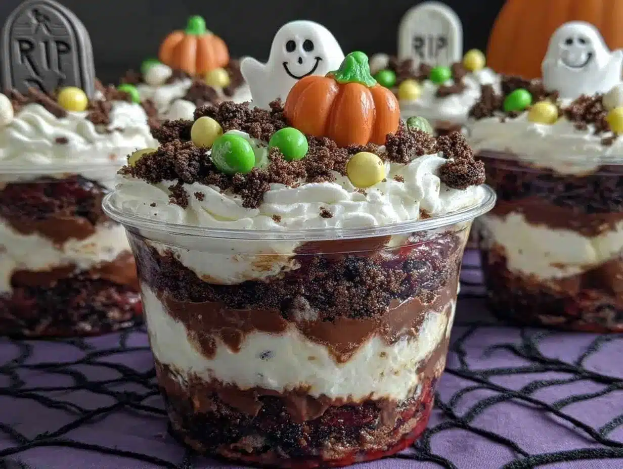 Halloween Dirt Cups preparation steps