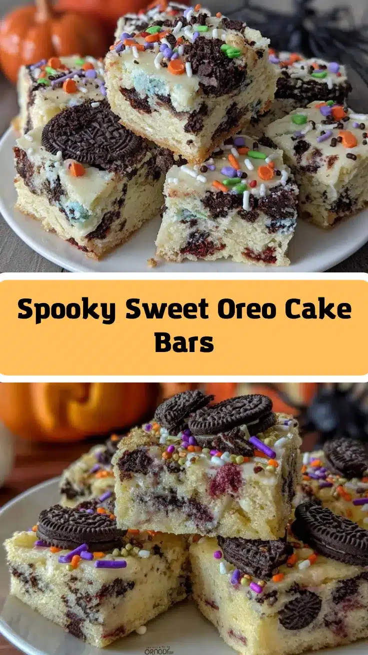Halloween Oreo Cake Bars recipe