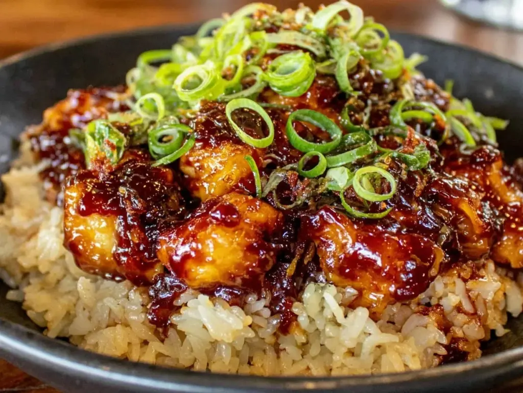 Honey BBQ Chicken Rice - featured image