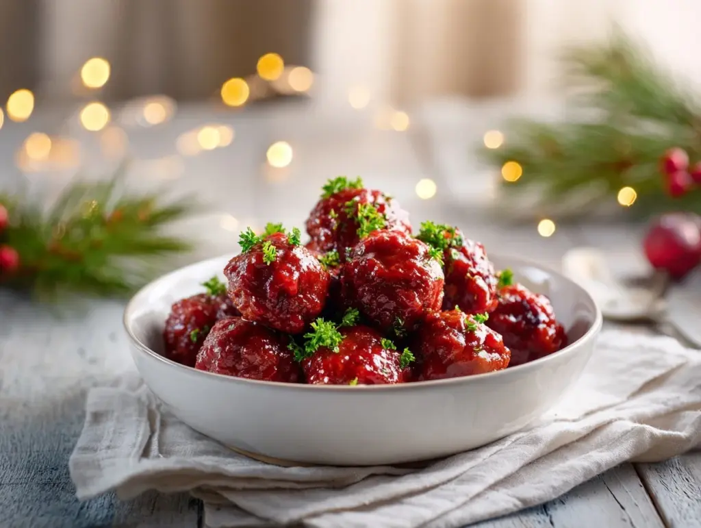 Honey BBQ Cranberry Meatballs - featured image