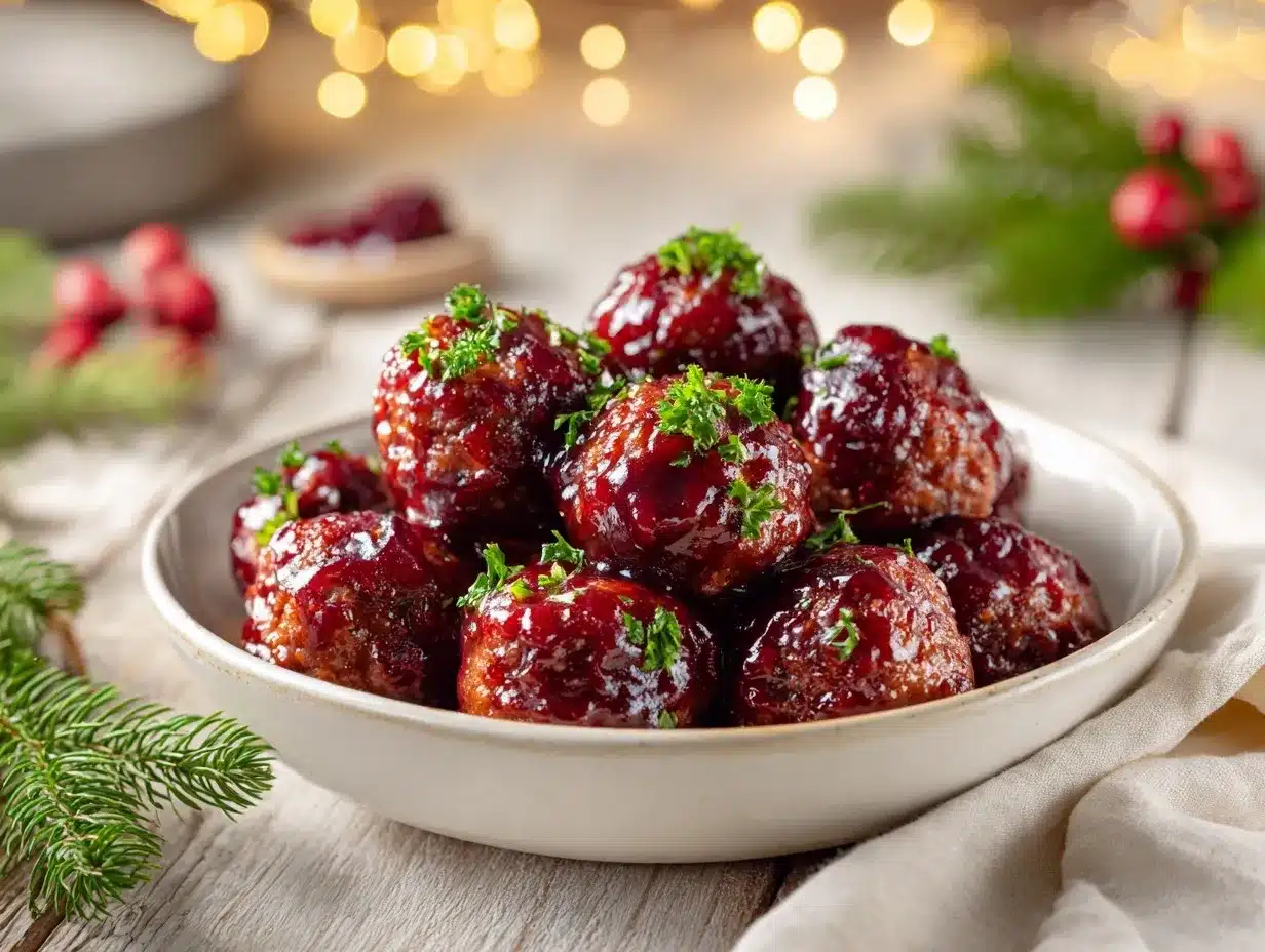 Honey BBQ Cranberry Meatballs preparation steps