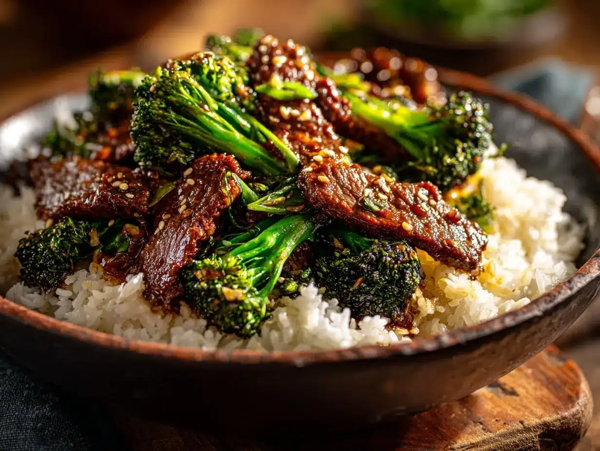 honey garlic beef and broccoli preparation steps