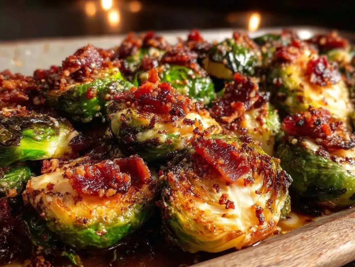 Honey Mustard Brussels Sprouts preparation steps