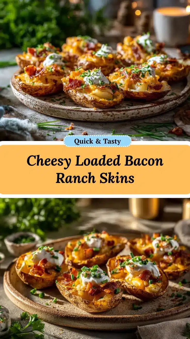 Loaded Bacon Ranch Potato Skins recipe