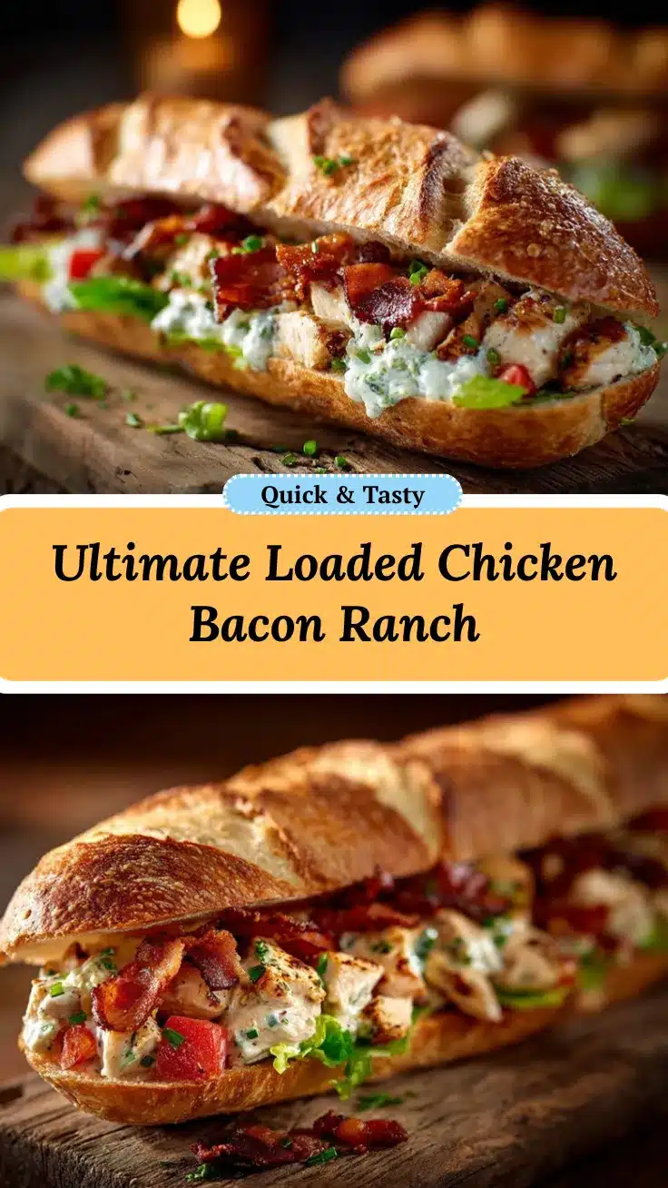Loaded Chicken Bacon Ranch Baguette recipe