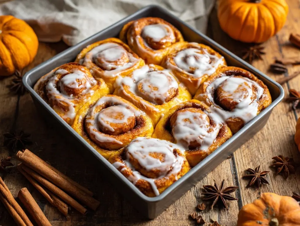 Maple Cream Cheese Pumpkin Rolls - featured image