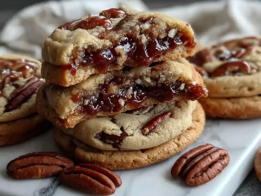 Maple Pecan Pie Stuffed Cookies - featured image