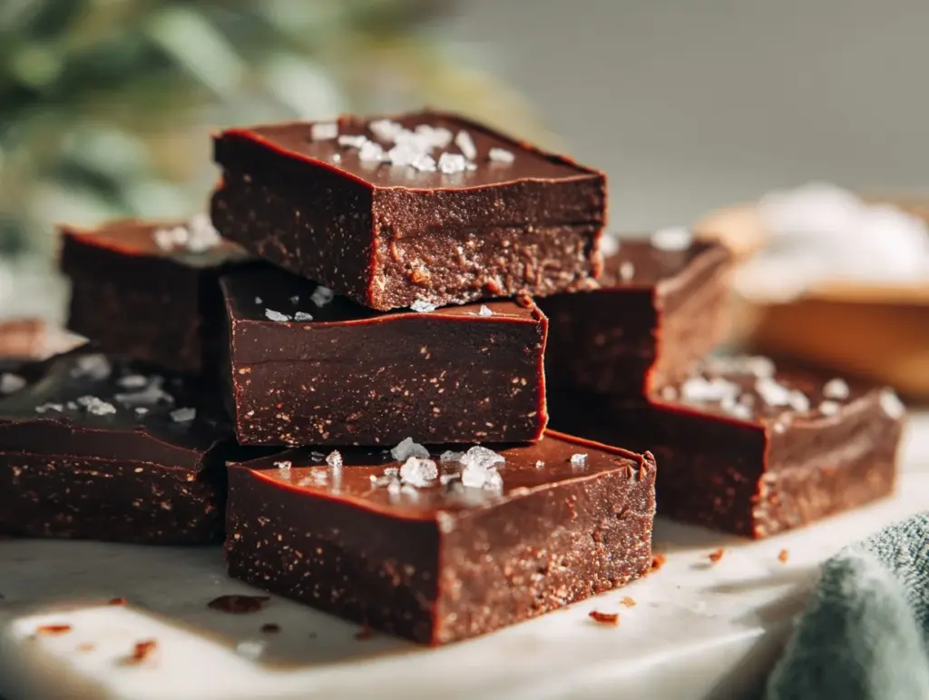 no-bake chocolate fudge protein bars - featured image