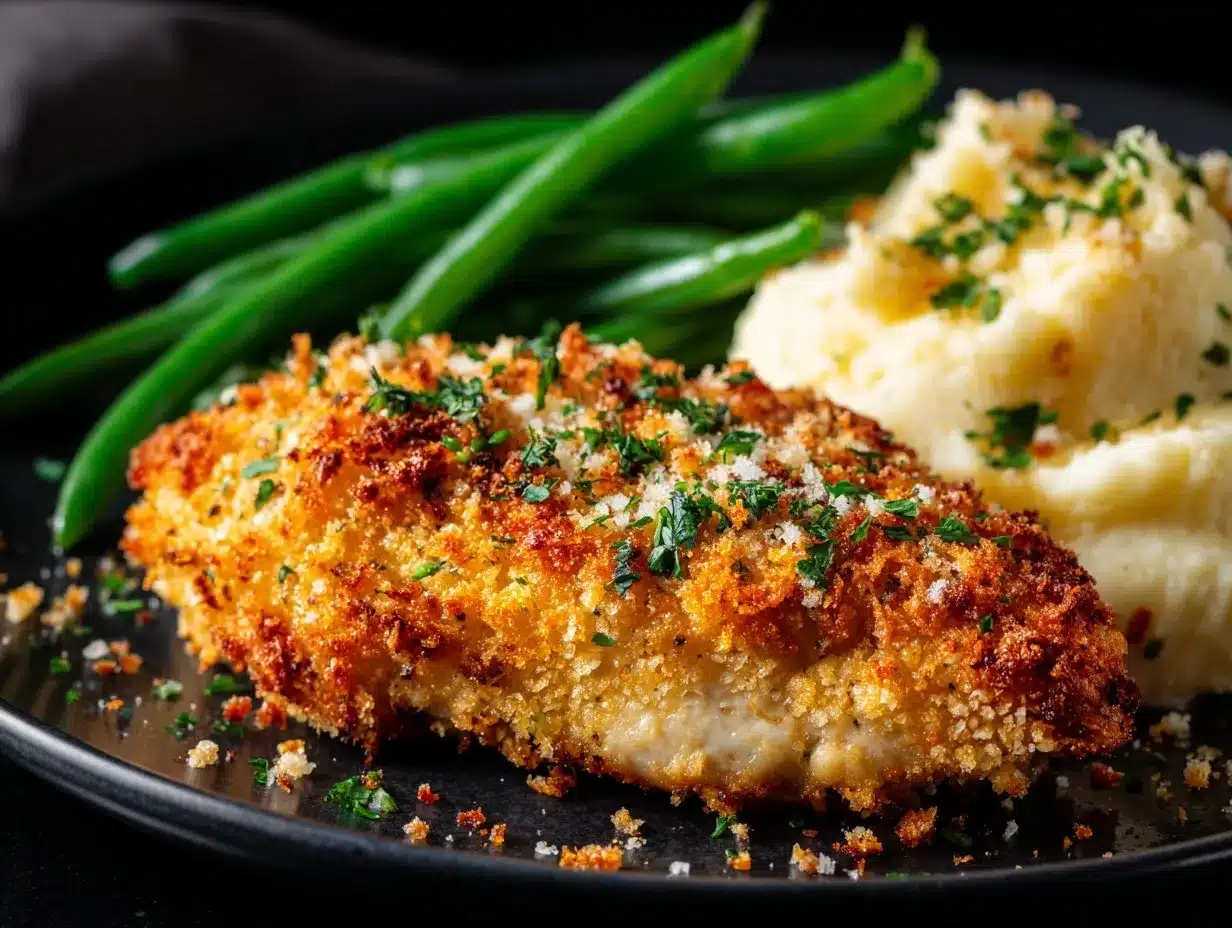 Parmesan crusted chicken preparation steps
