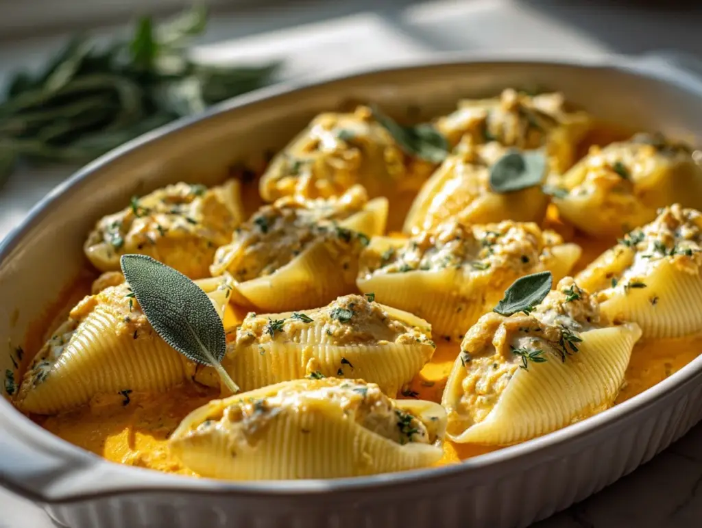 pumpkin Alfredo stuffed shells - featured image