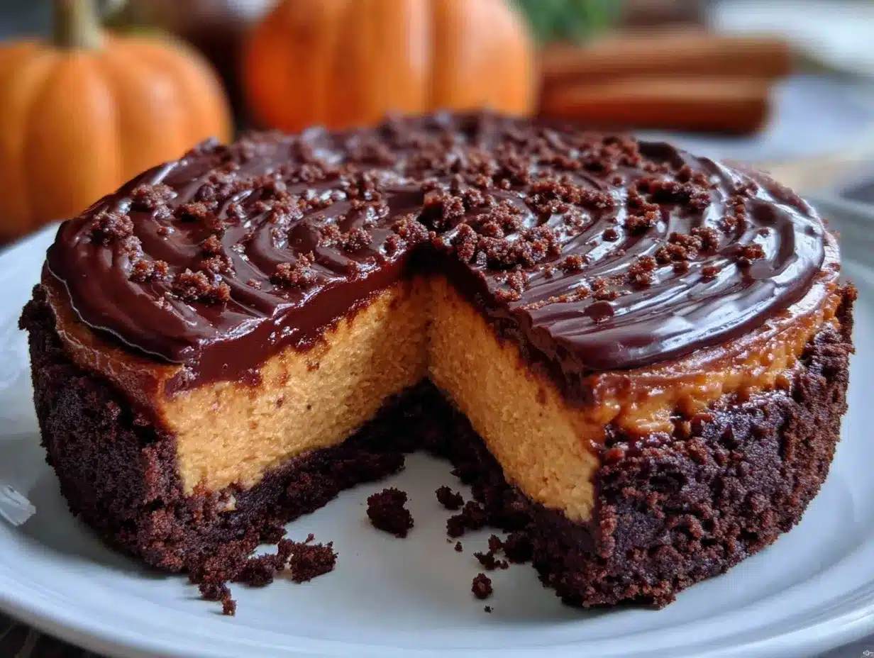 pumpkin chocolate cheesecake preparation steps