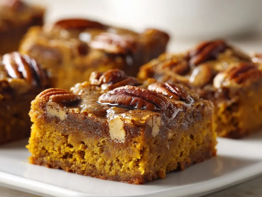 pumpkin maple pecan blondies - featured image