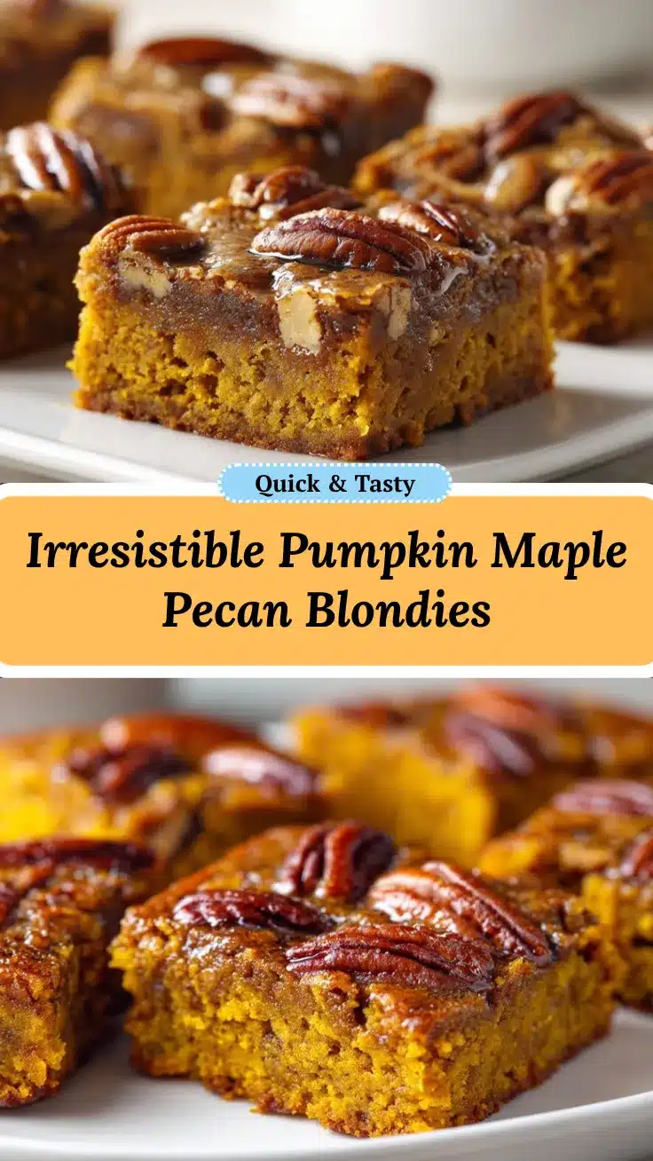 pumpkin maple pecan blondies recipe