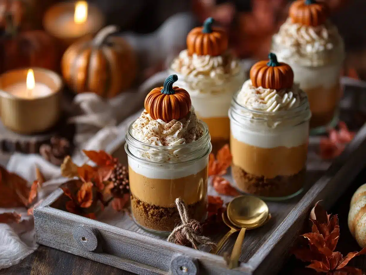 Pumpkin Spice Tiramisu Cheesecake Cups preparation steps