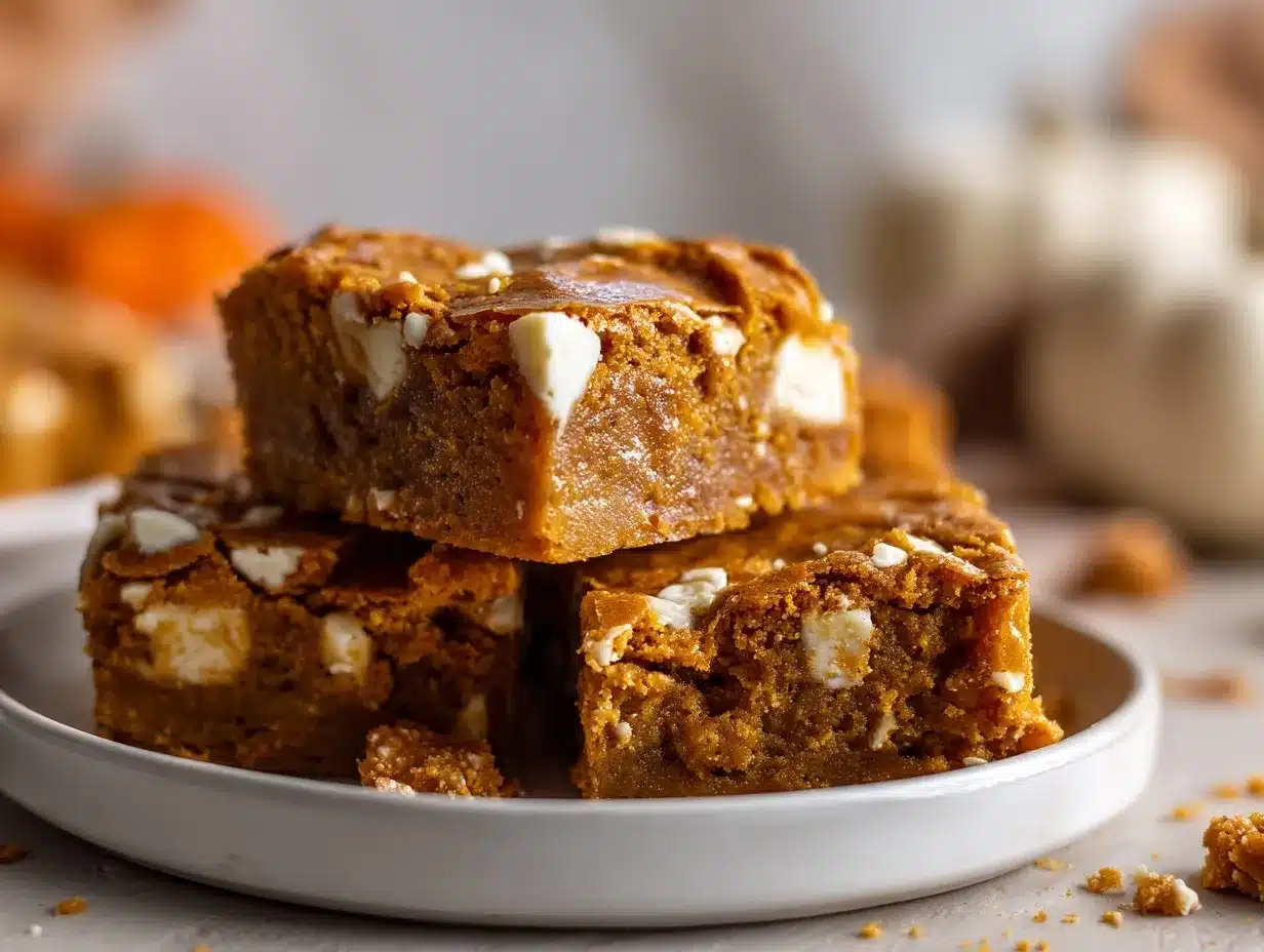 pumpkin spice white chocolate blondies preparation steps