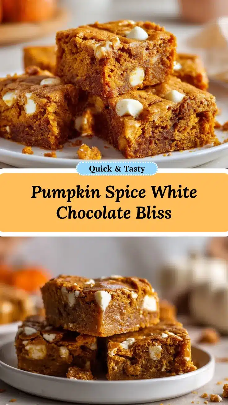 pumpkin spice white chocolate blondies recipe