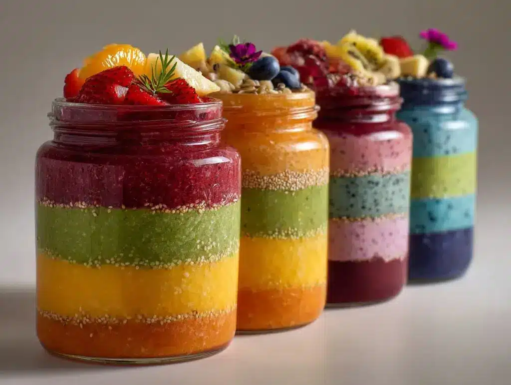 rainbow smoothie jars - featured image
