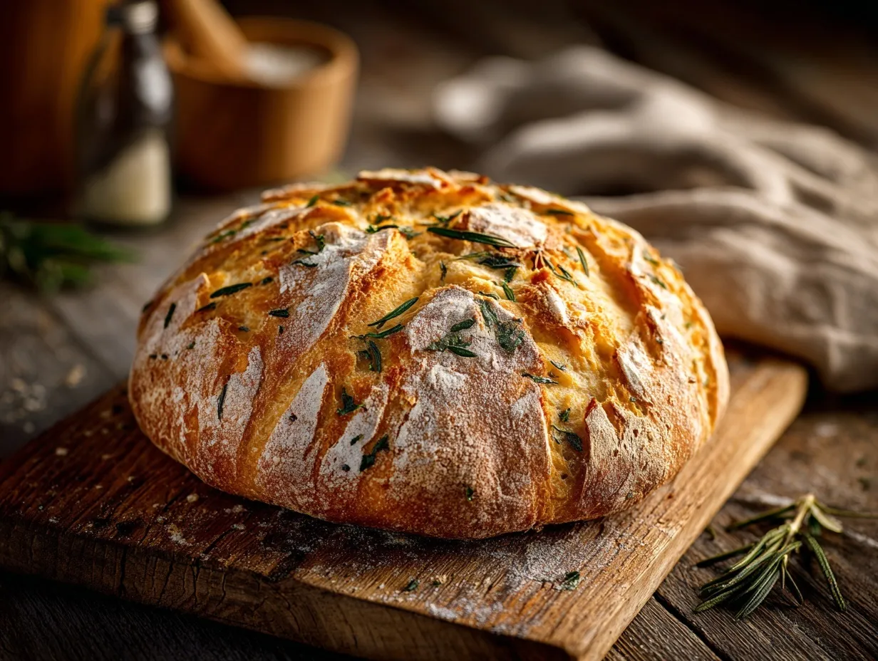 Rustic Garlic Herb Artisan Bread preparation steps