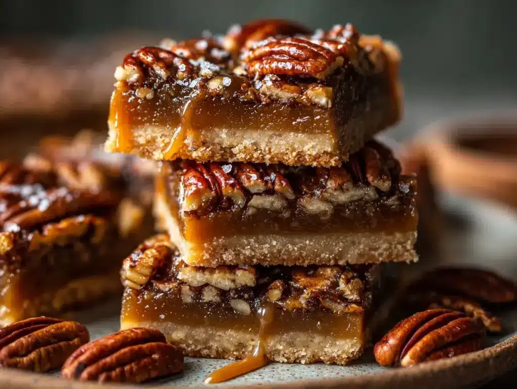 Salted Caramel Pecan Pie Bars - featured image