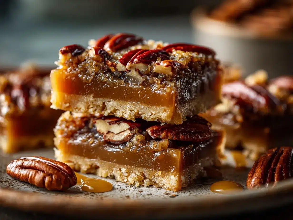 Salted Caramel Pecan Pie Bars preparation steps