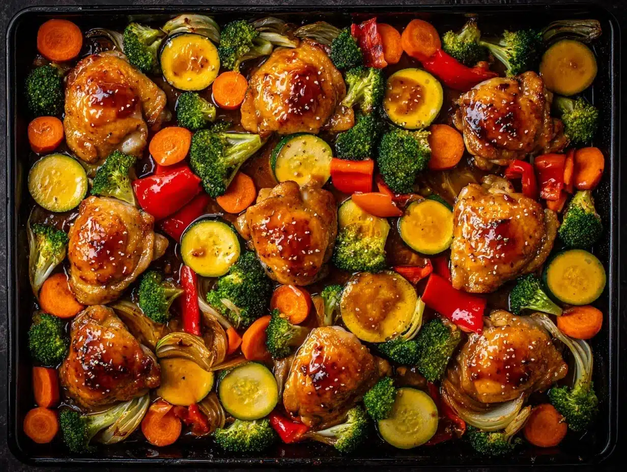 Sheet Pan Honey Garlic Chicken preparation steps