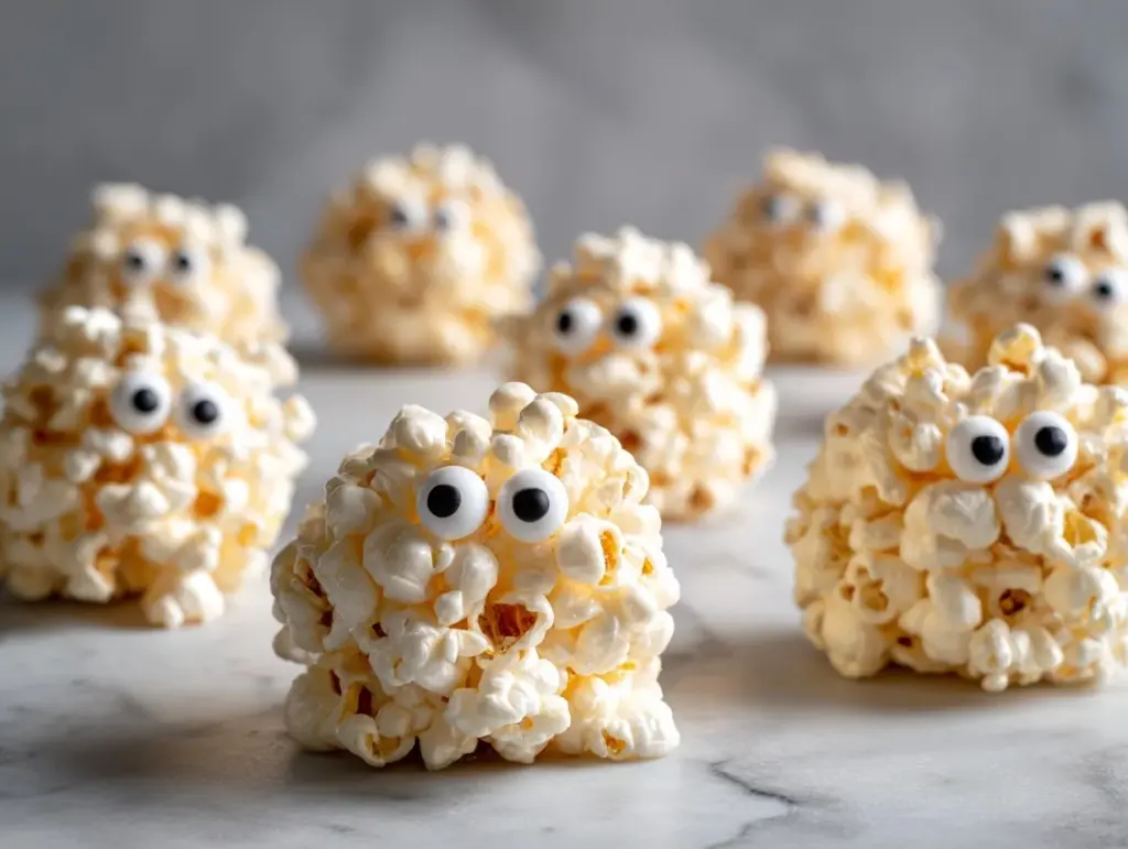 Spooky Marshmallow Popcorn Balls - featured image