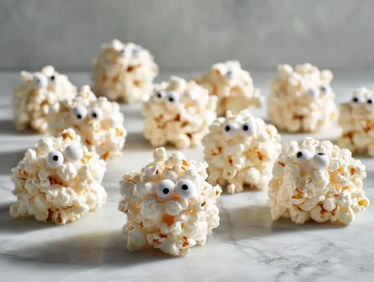Spooky Marshmallow Popcorn Balls preparation steps