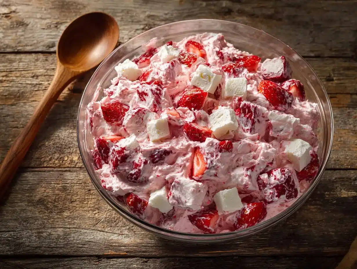 Strawberry Shortcake Cheesecake Salad preparation steps