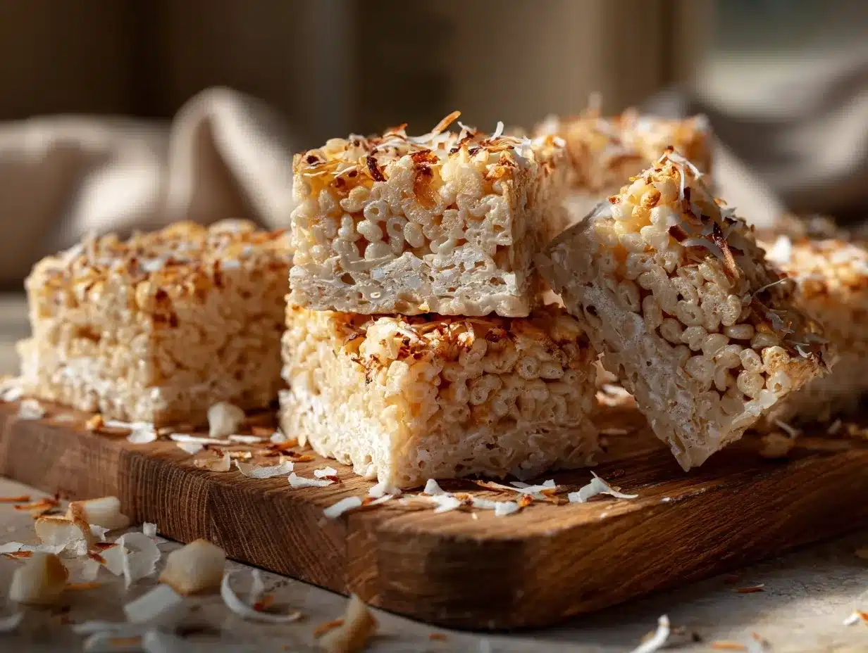 Toasted Coconut Cream Pie Rice Krispy Treats preparation steps