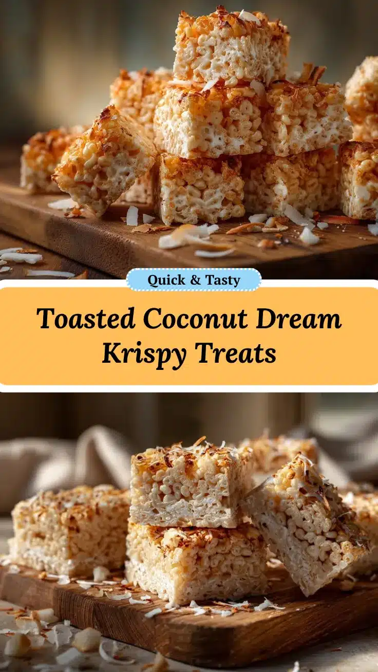 Toasted Coconut Cream Pie Rice Krispy Treats recipe