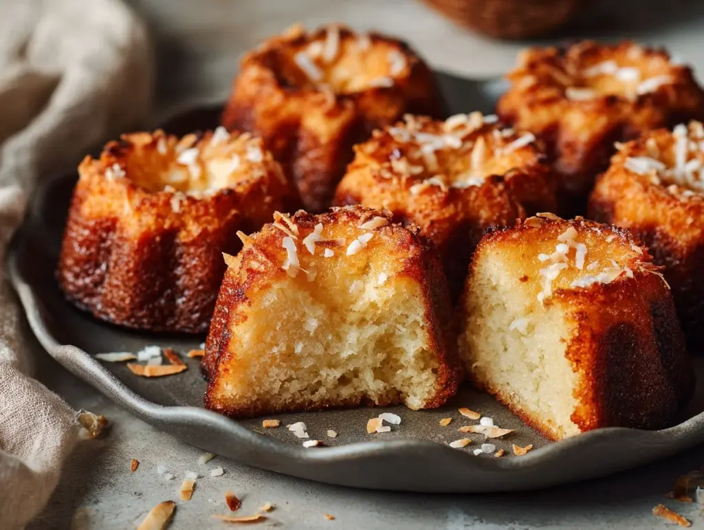 toasted coconut mini Bundt cakes - featured image