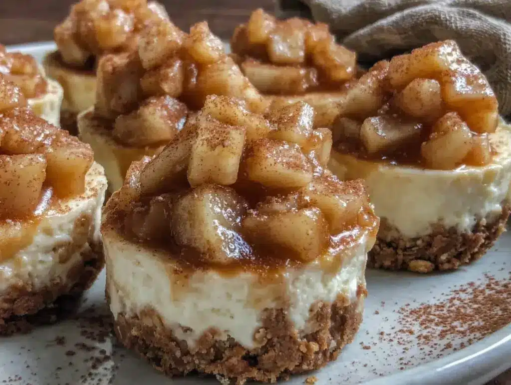 apple crisp mini cheesecakes - featured image