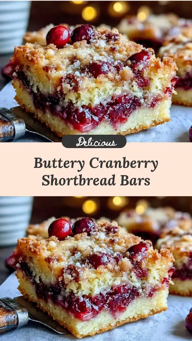 buttery cranberry shortbread bars recipe