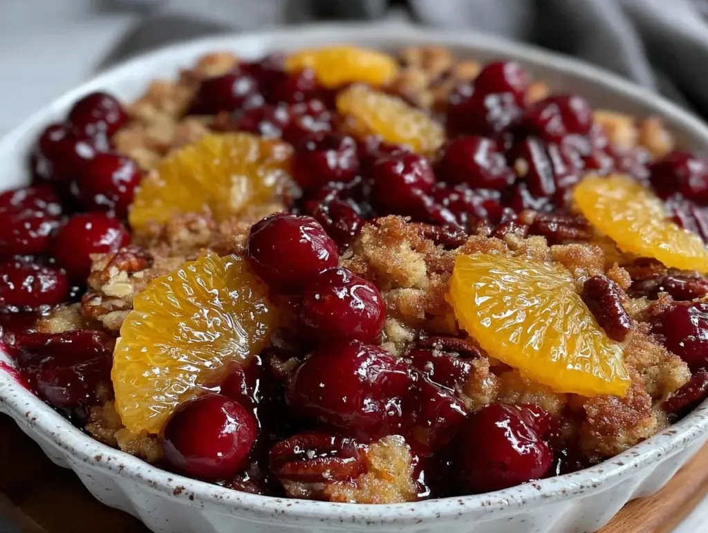 cranberry orange pecan crisp - featured image